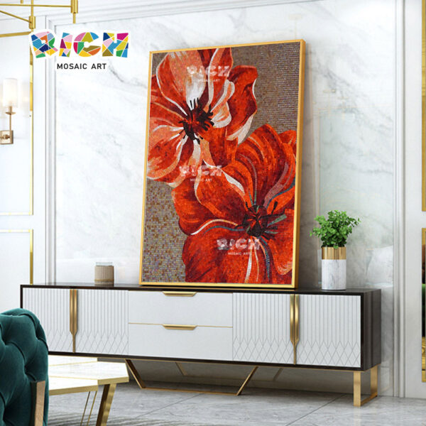 RM-FL33 rote Blume Fliesen Mosaik-Kunst Handwerk Design