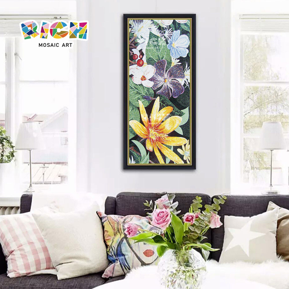 RM-FL46 ιδέα μωσαϊκών τέχνης γυαλιού λουλουδιών