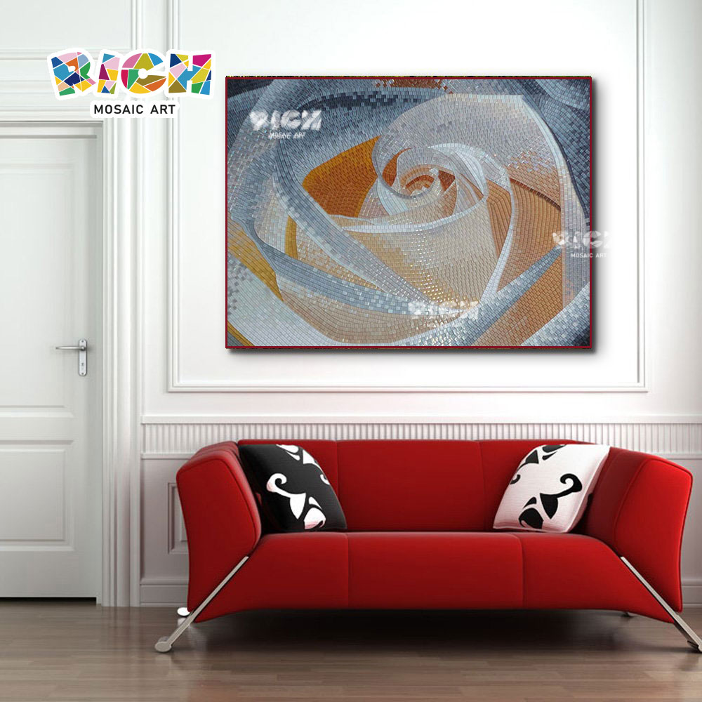 RM-FL53 искусства Роуз шаблон диван Backsplash стеклянная мозаика