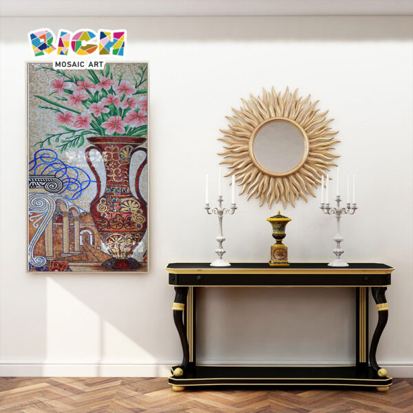 RM-FL58 Vase Design Muster Wandbild Handschnitt Mosaik Kunst