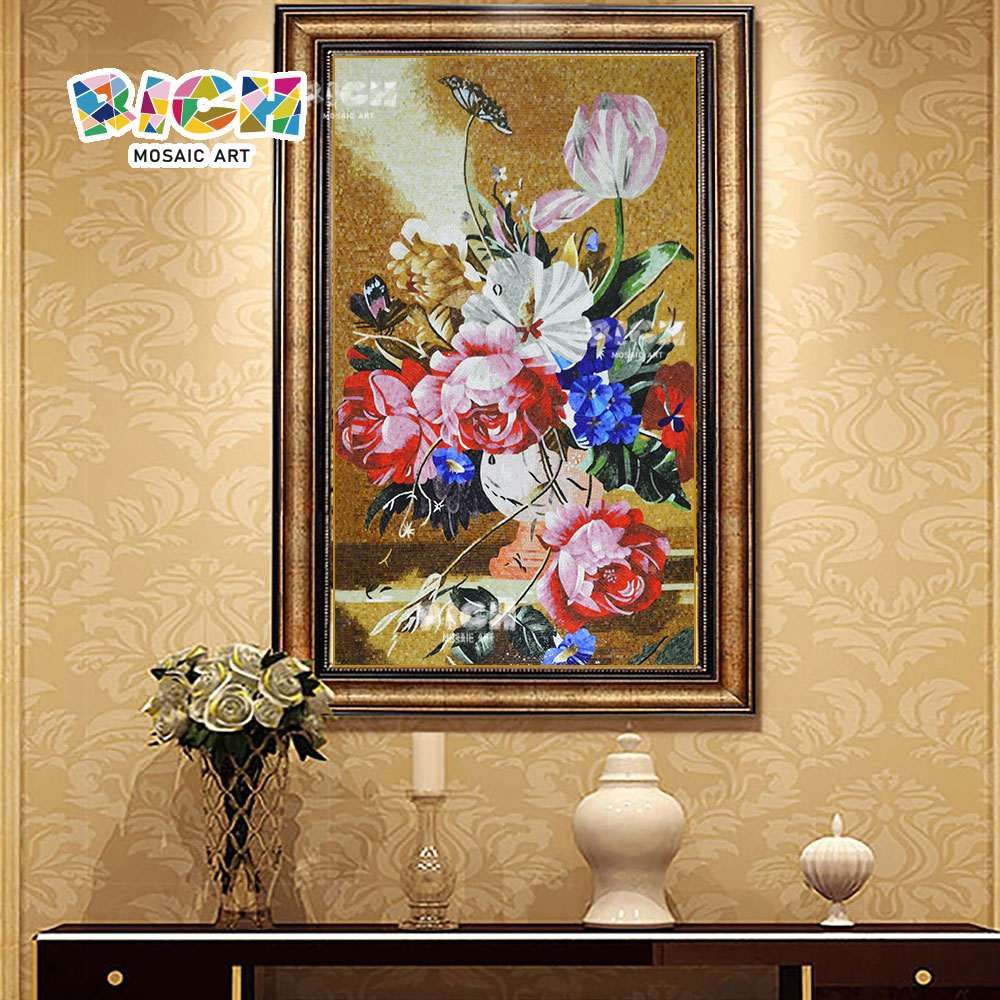 RM-FL63 Flower Pattern Mosaic Customized Made Artwork Mural