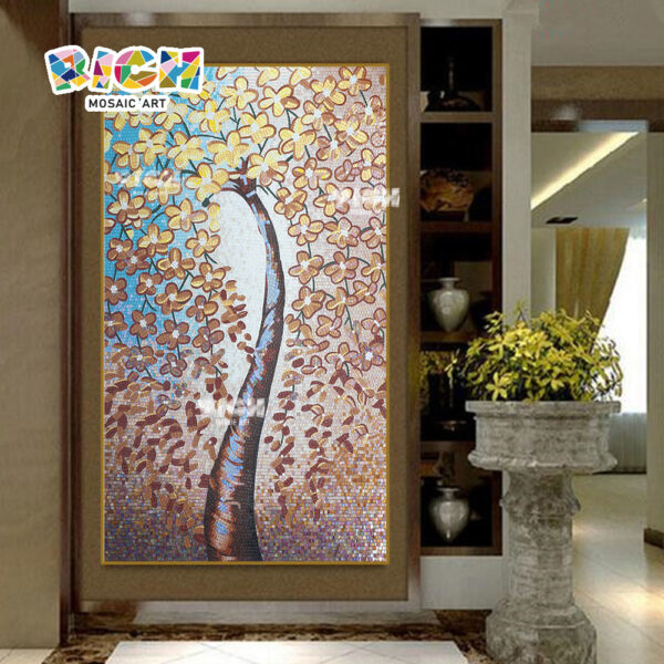 RM-FL69 Backsplash kunst aan de muur 100% Handgemaakte mozaïek muurschildering