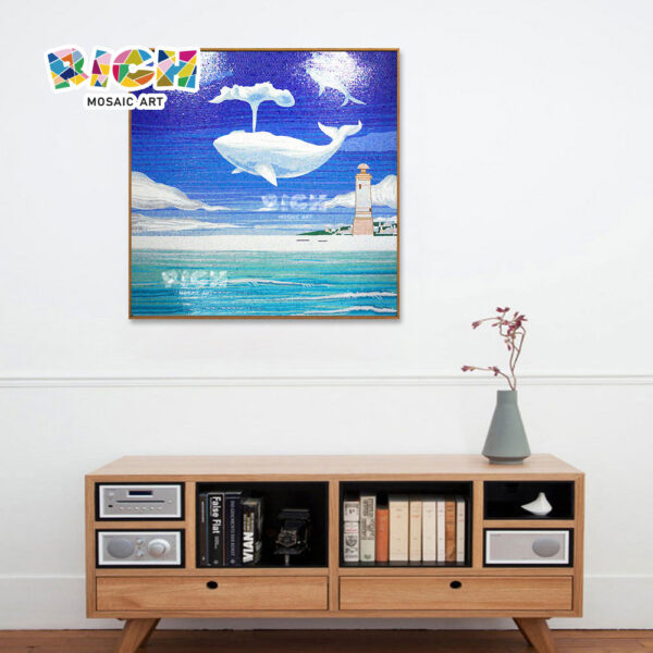 RM-AE10 Fantasy Flying Sea Whale Home Decoration Wall Mosaic