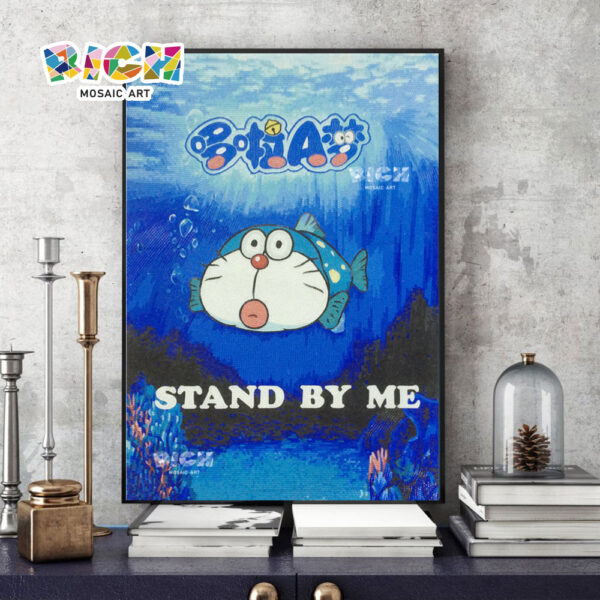 RM-AE11 Doraemon ψάρια χαριτωμένο σχέδιο ιαπωνικό σχέδιο μωσαϊκό τοιχογραφία