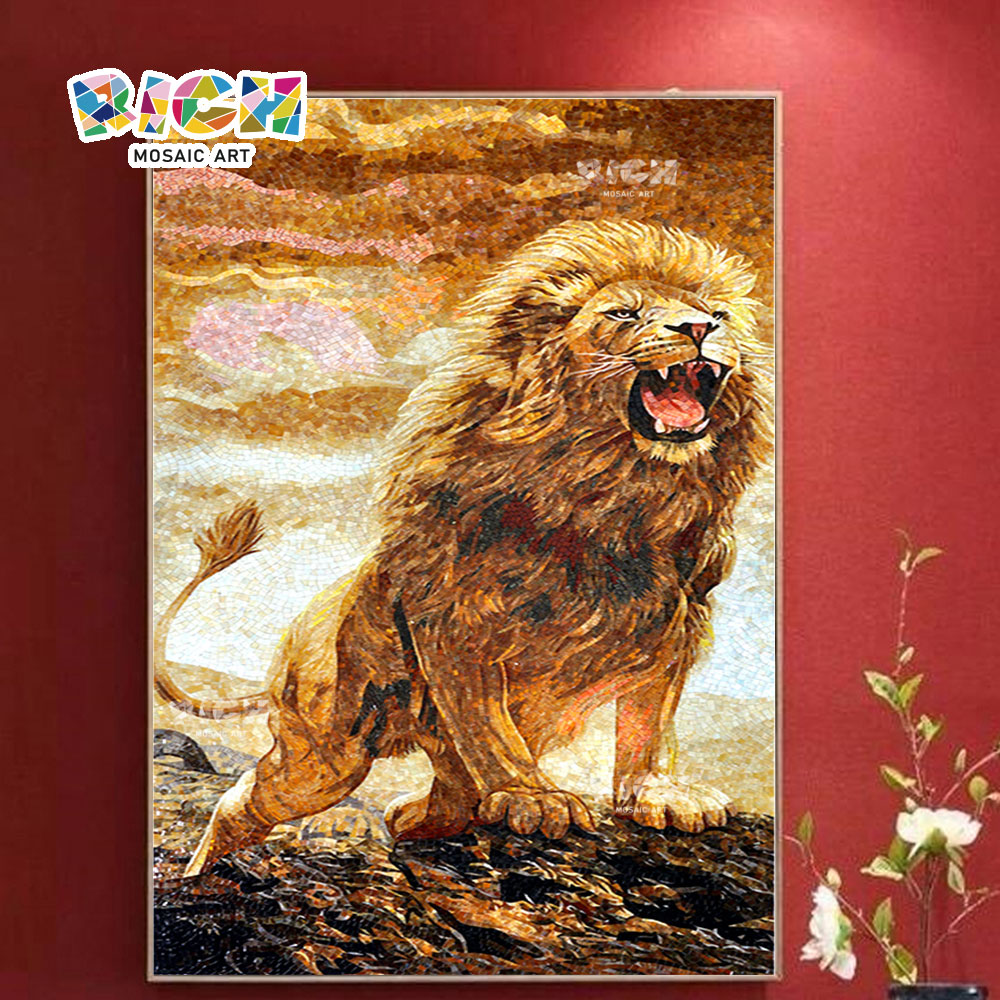 RM-AN12 Lion Pattern Design Mosaic Art Backsplash Tile