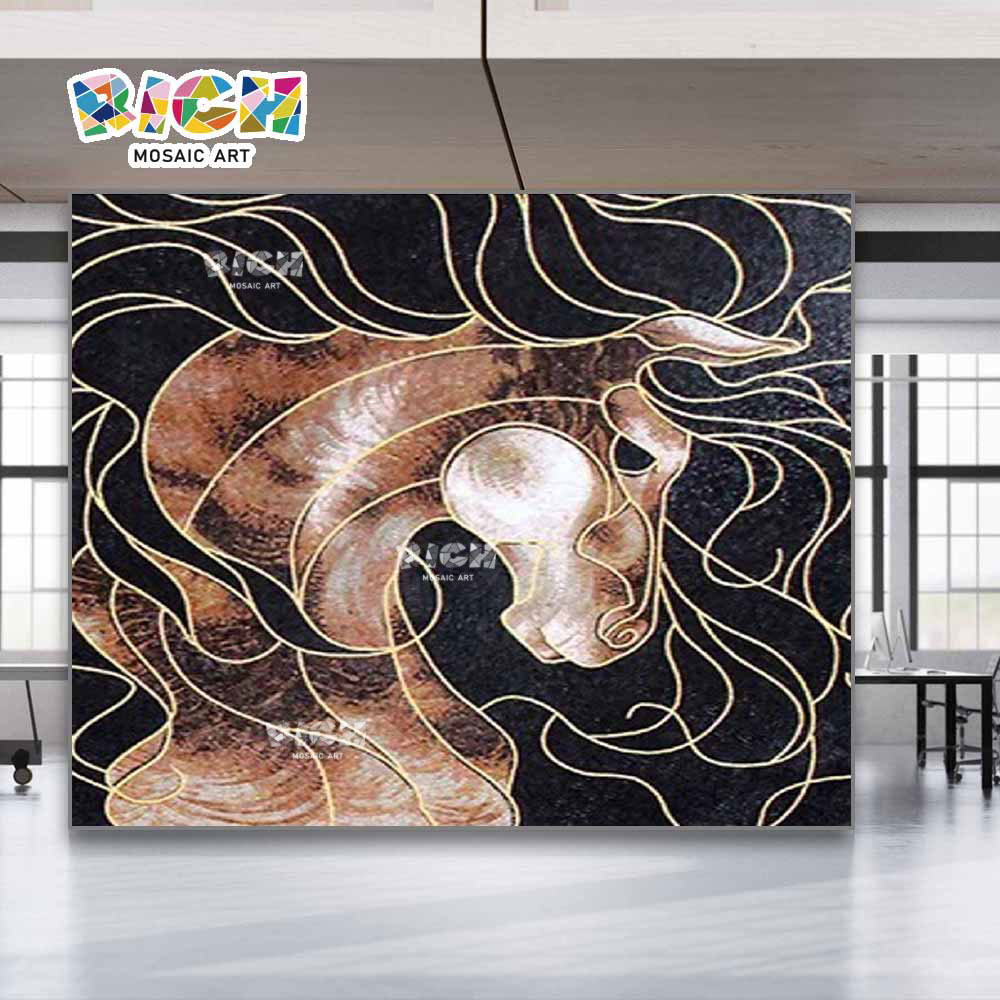 RM-AN13 Horse Pattern Office Mosaic Wall