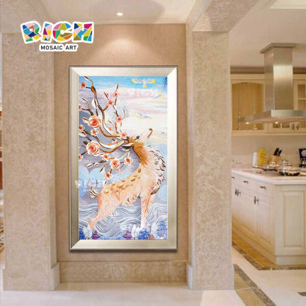RM-AN17 Kitchen Wall Mosaic Art Deer Design Nice Mural Wall