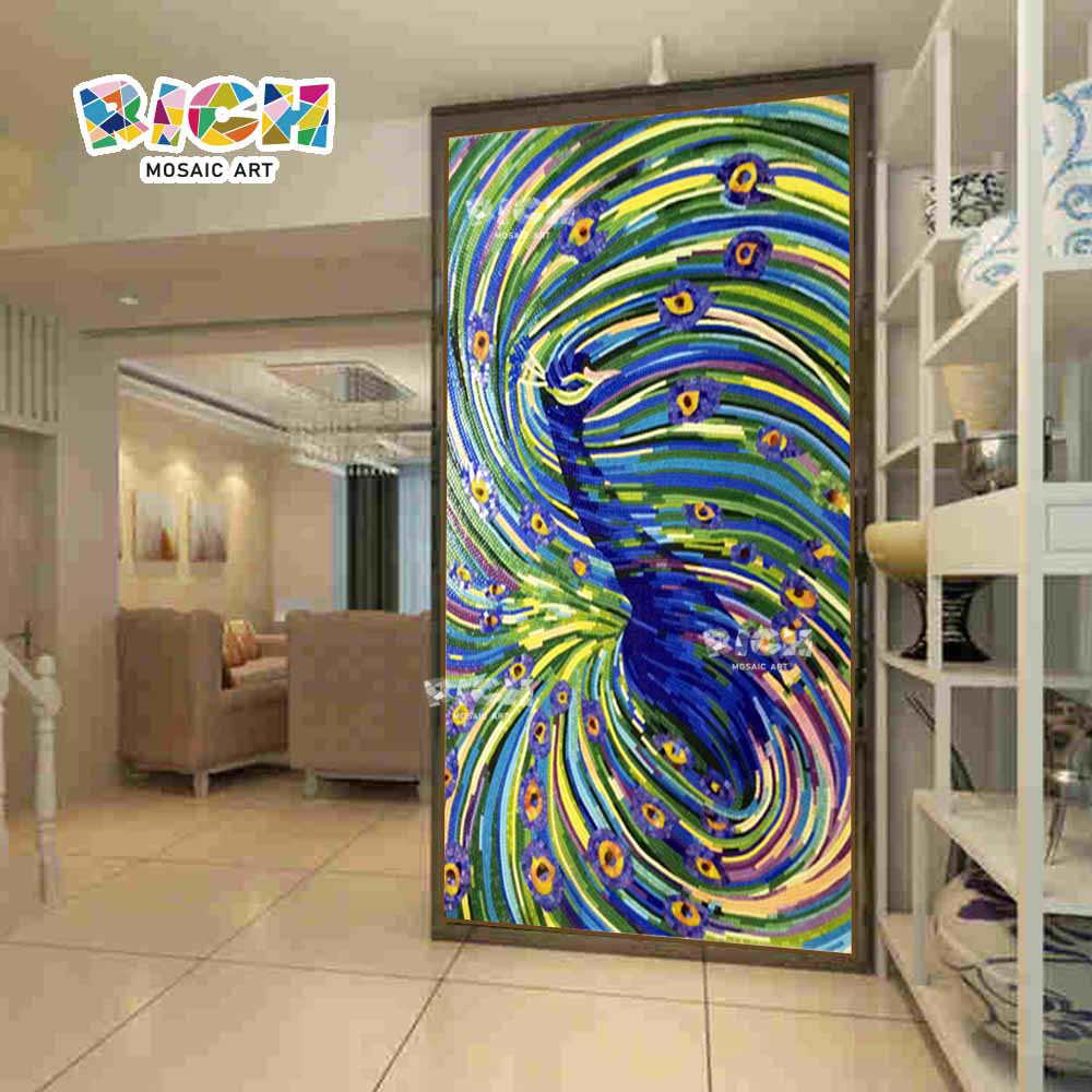 RM-AN18 Abstract Wall Art Peacock Design Hanging Mural