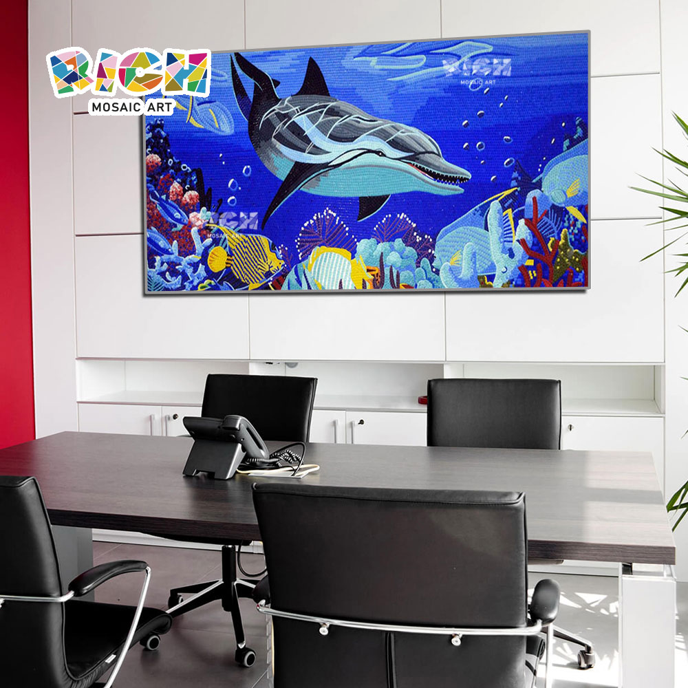 RM-AN29 Ocean World Dolphin Pattern Meeting Room Mosaic Art