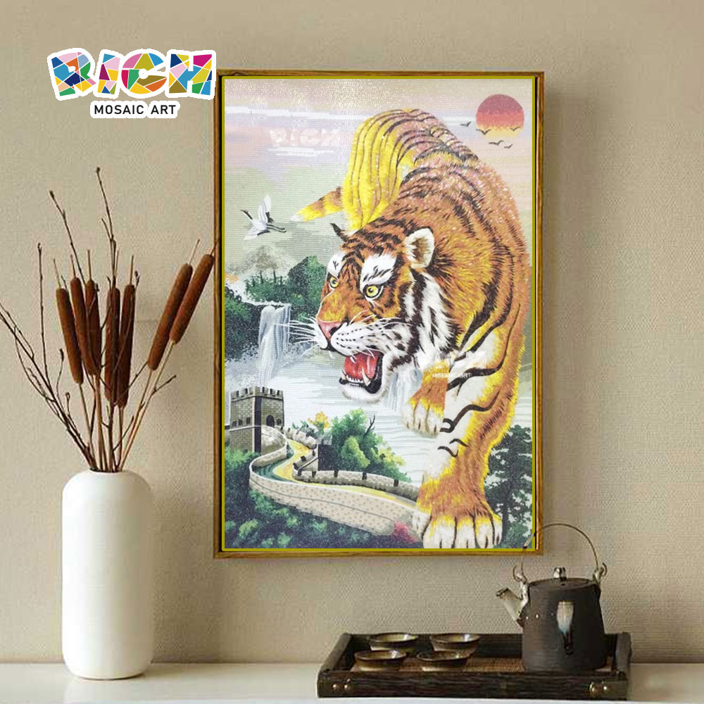RM-AN36 Exquisite Tiger Chinese Style Great Wall Mosaic Pattern