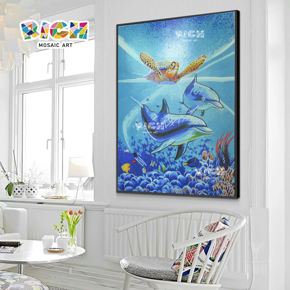 RM-AN38 Handcraft Mosaic Hanging Ocean World Design Mural