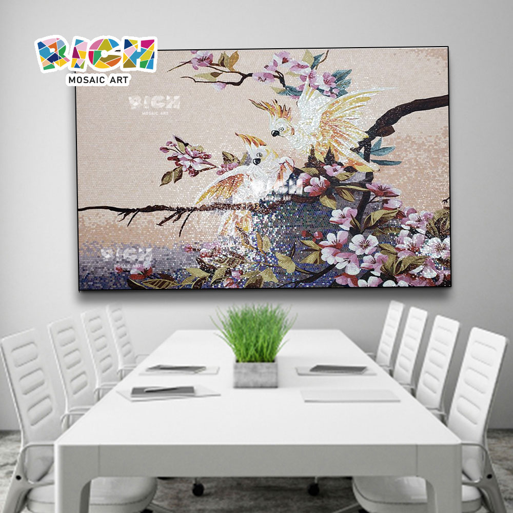 RM-AN51 Dining Room Decorated Parrot Pattern Mosaic Art Painting