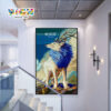 RM-AN59 студия мозаики волк дизайн росписи фона стены