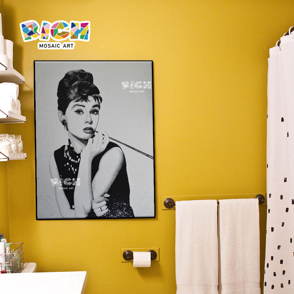 RM-FI19 Hepburn Tiffany Breakfast Image Mosaic For Bathroom
