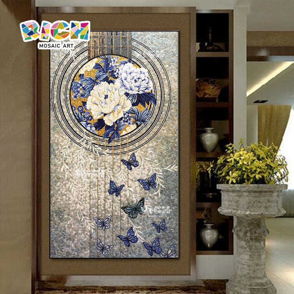 RM-FL75 Corridor Decorate Pattern Mosaic Flower Nice Look Mural