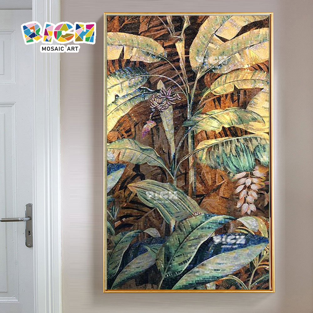 RM-FL76 Banana Tree Mosaic Art For Wall Decorate