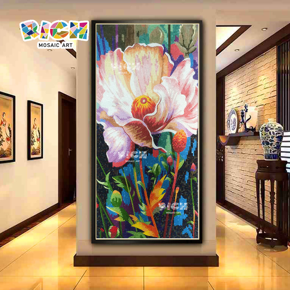 RM-FL91 Decorative Flower Mosaic Mural Patterns Wall Picture
