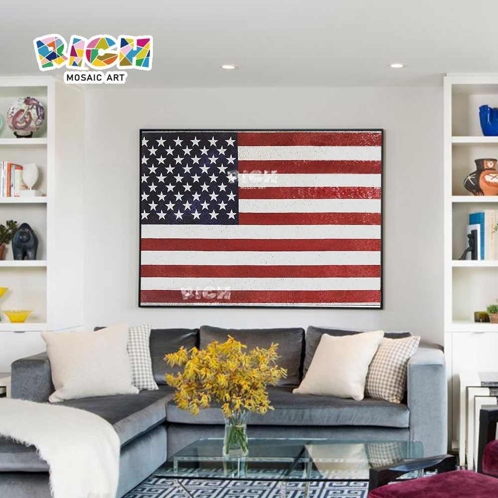 RM-IN01 American Flag Mosaic Creative Art Background Wall