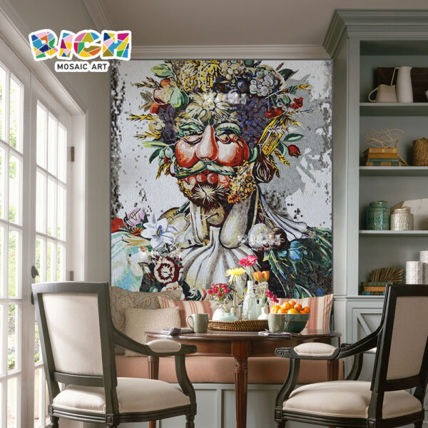 RM-IN03 Fruit Old Man criativo sala de jantar fundo mosaico da parede