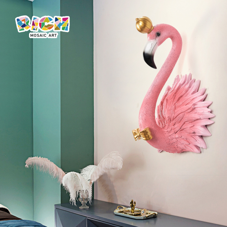 Flamingo King y Queen Design Resin Wall Hanging Style